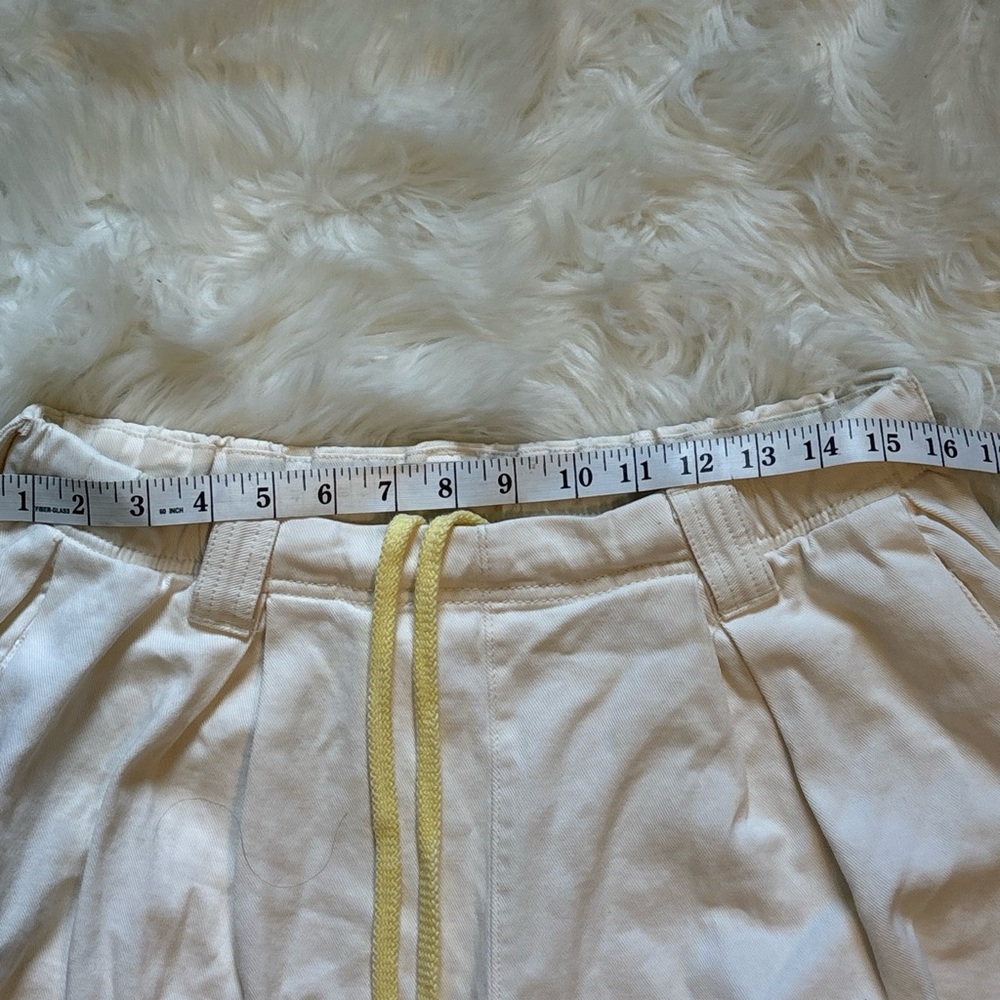 Pilcro cropped wide leg drawstring beige pants - Picture 9 of 11